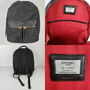 Knomo London Black & Gold Mayfair Beauchamp Backpack